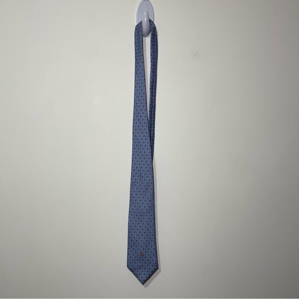 Vineyard Vines men's Blue all over jumping dog print custom made 100% silk tie